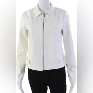ECRU Faux Leather Light Jacket